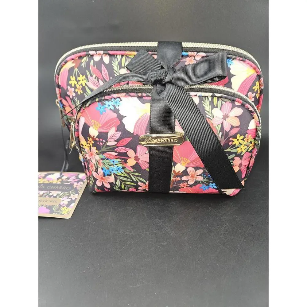NWT Mia Charro Floral Cosmetic Bag Set